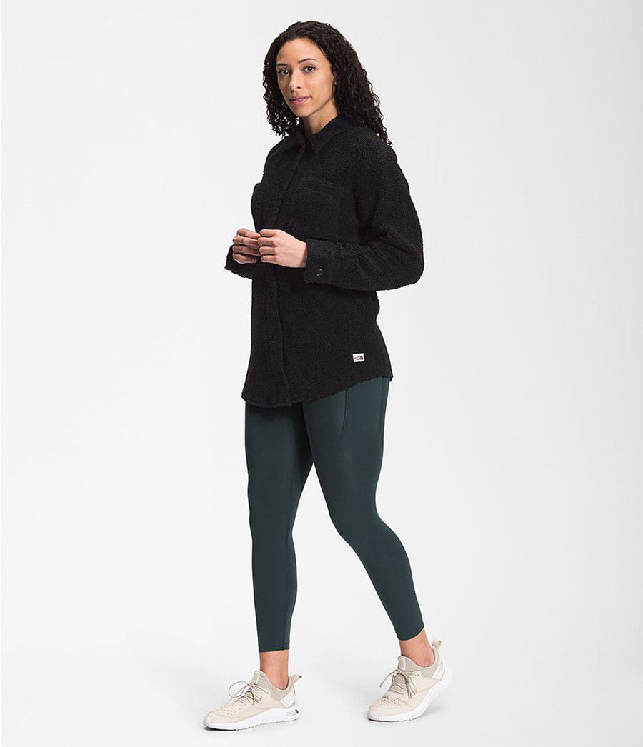 Dámské Softshellová Bunda The North Face Wool Harrison Shacket Černé | TNQEZUG-83