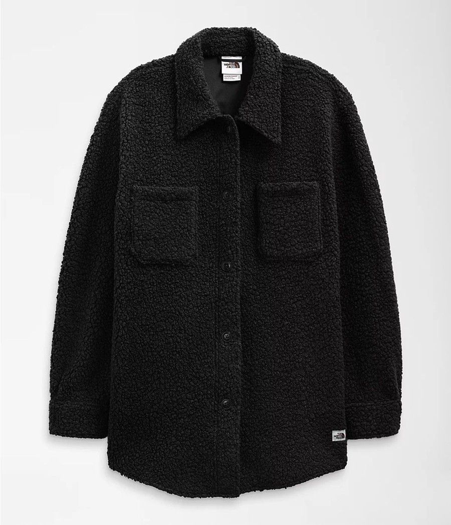 Dámské Softshellová Bunda The North Face Wool Harrison Shacket Černé | TNQEZUG-83