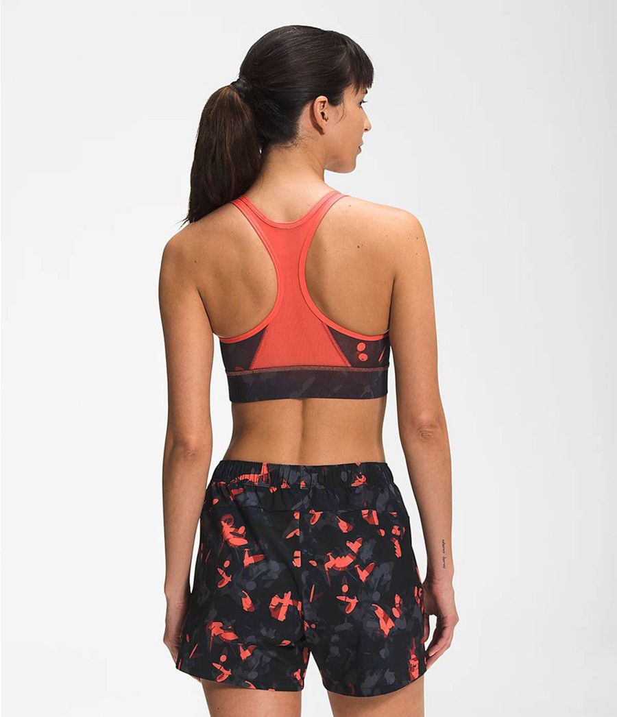 Dámské Sports Bras The North Face Printed Bounce-B-Gone Oranžové | PUXCSRD-34