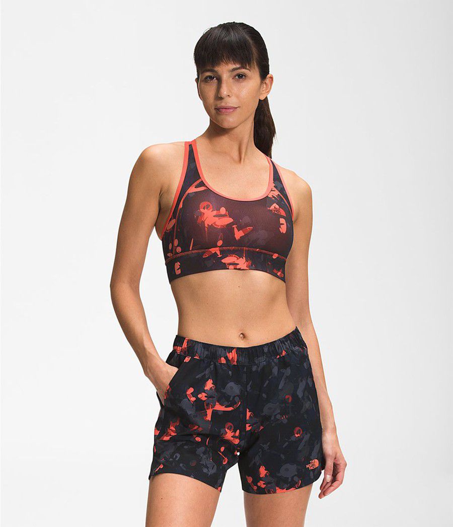 Dámské Sports Bras The North Face Printed Bounce-B-Gone Oranžové | PUXCSRD-34