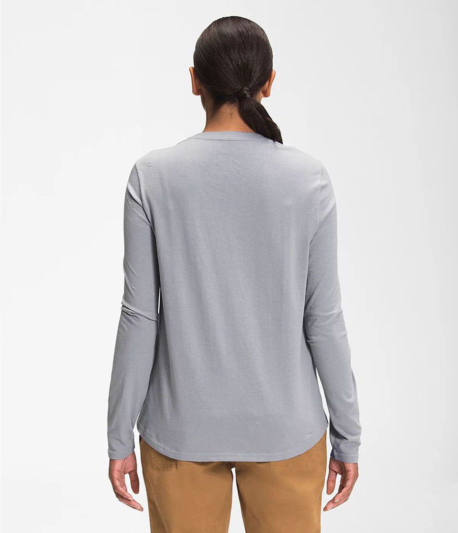 Dámské T-Shirts The North Face Long Sleeve Woodmont Pocket Šedé | JVDXYBO-32