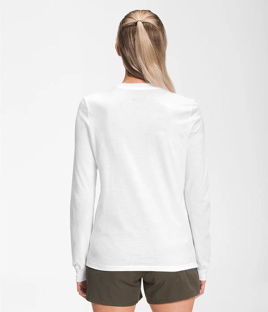 Dámské T-Shirts The North Face Long Sleeve Half Dome Bílé | QJVCWGL-45