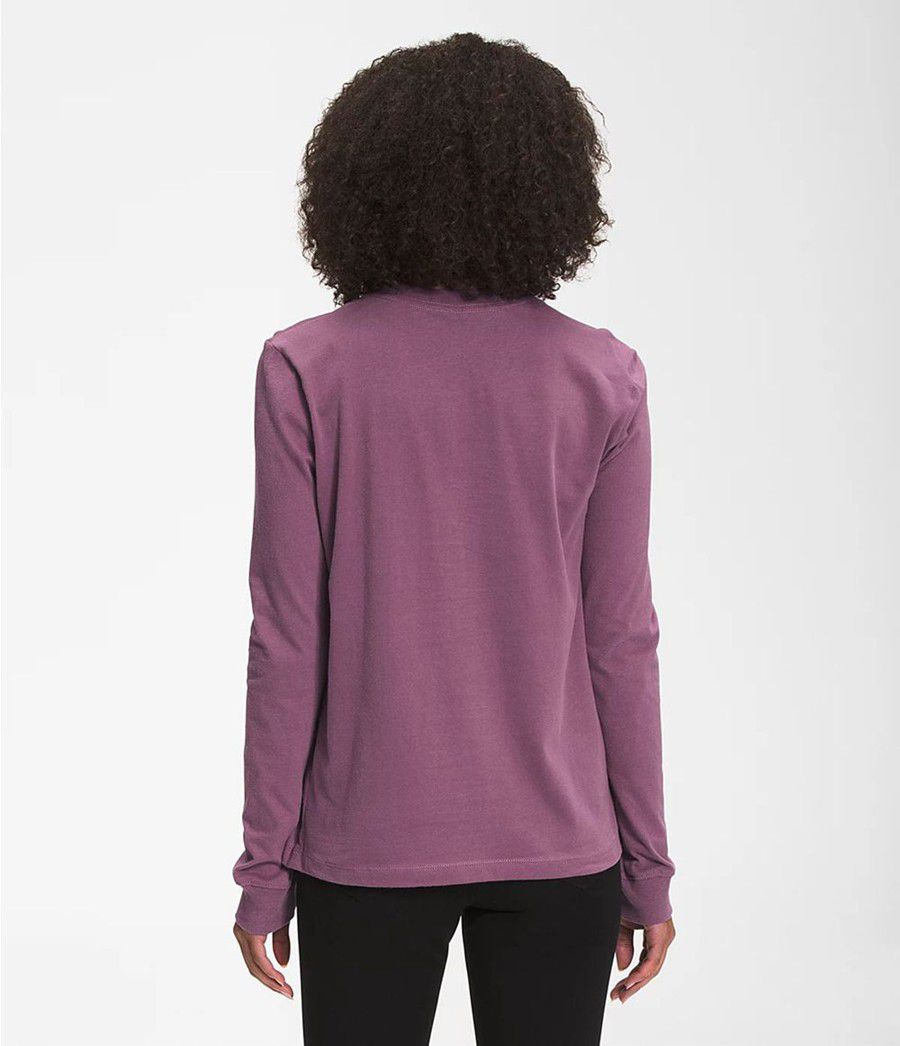Dámské T-Shirts The North Face Long Sleeve Half Dome Fialové | ZQDPIOL-10
