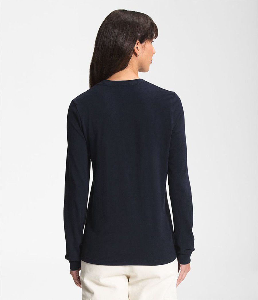 Dámské T-Shirts The North Face Long Sleeve Half Dome Tmavě Blankyt | ALITBMR-78