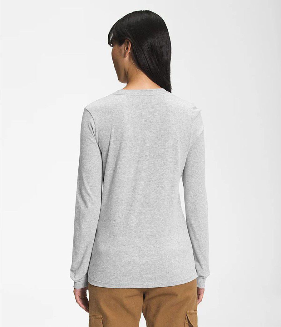 Dámské T-Shirts The North Face Long Sleeve Half Dome Světle Šedé | VALINZH-48