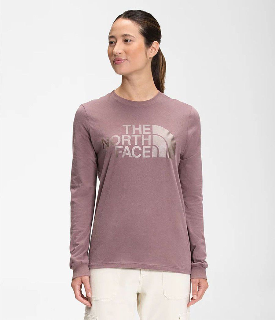 Dámské T-Shirts The North Face Long Sleeve Half Dome Světle Fialové | YGCVWRO-72