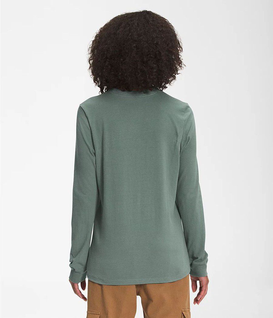 Dámské T-Shirts The North Face Long Sleeve Half Dome Zelene | JEBGSNT-63