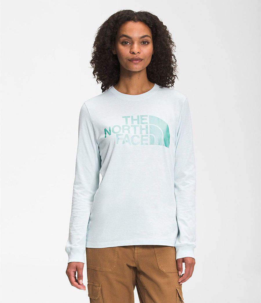 Dámské T-Shirts The North Face Long Sleeve Half Dome Blankyt | IRCOZFV-56