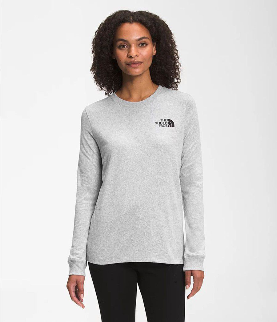 Dámské T-Shirts The North Face Long Sleeve Box Nse Světle Šedé | DHRVLWM-19