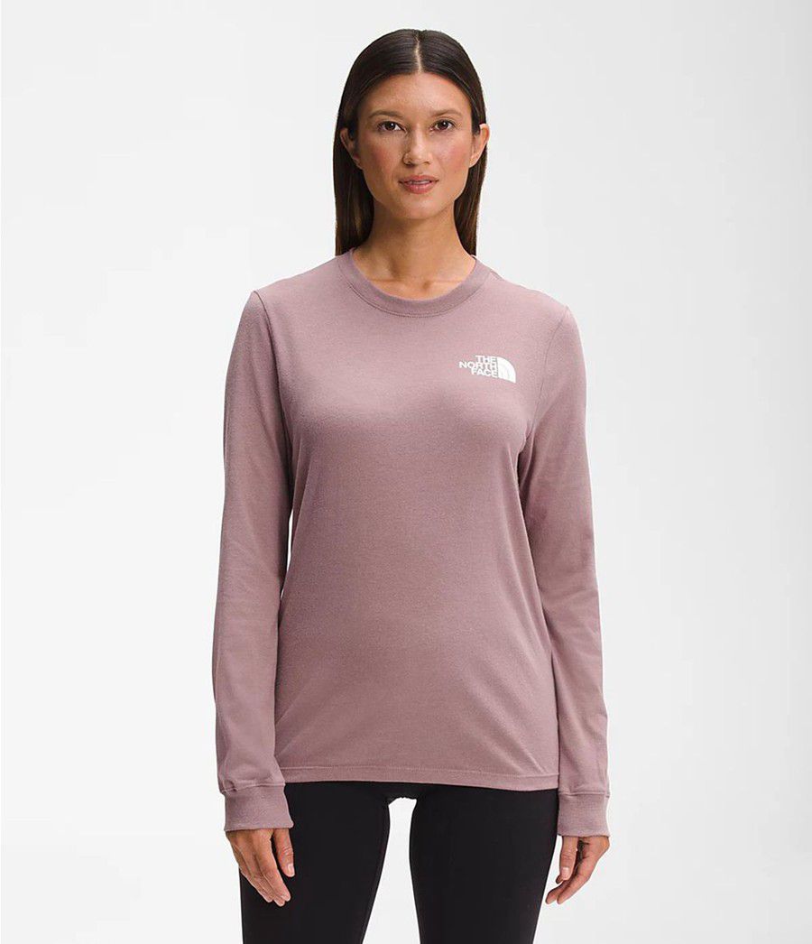 Dámské T-Shirts The North Face Long Sleeve Box Nse Světle Fialové | LRUAKVZ-34