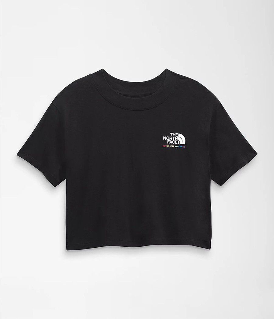 Dámské T-Shirts The North Face Pride Short Sleeve Crop Černé | EKMLPCO-09