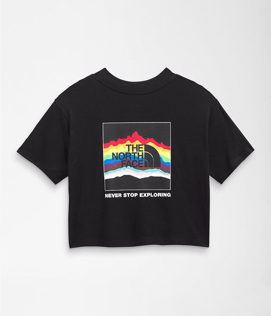 Dámské T-Shirts The North Face Pride Short Sleeve Crop Černé | EKMLPCO-09