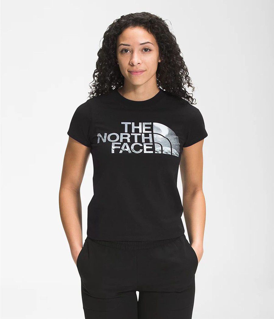 Dámské T-Shirts The North Face Recycled Expedition Graphic Short Sleeve Černé | LIMPKBG-02