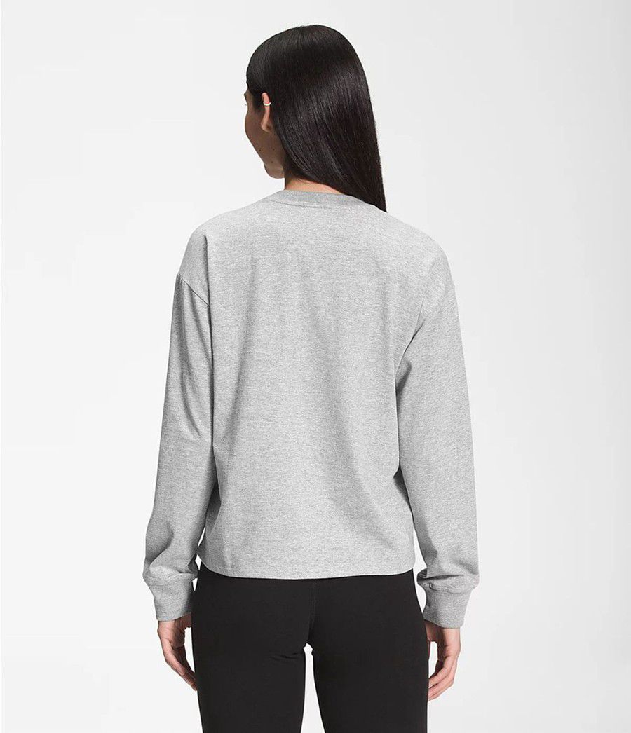 Dámské T-Shirts The North Face Recycled Expedition Graphic Long Sleeve Světle Šedé | QCTFDYX-26