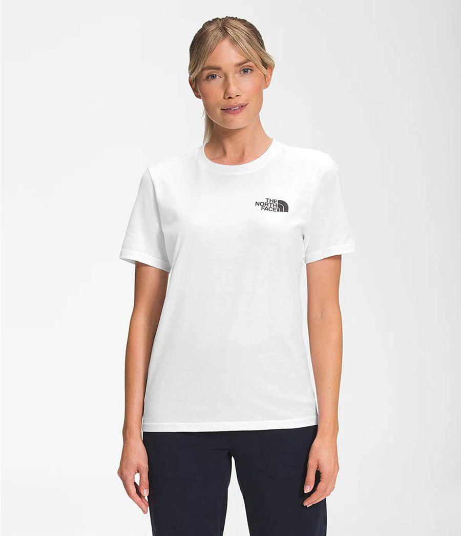 Dámské T-Shirts The North Face Short Sleeve Walls Bílé | MPYSHLJ-57