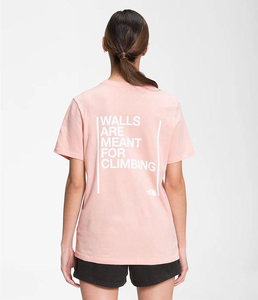 Dámské T-Shirts The North Face Short Sleeve Walls Růžové | JPWRMKL-18
