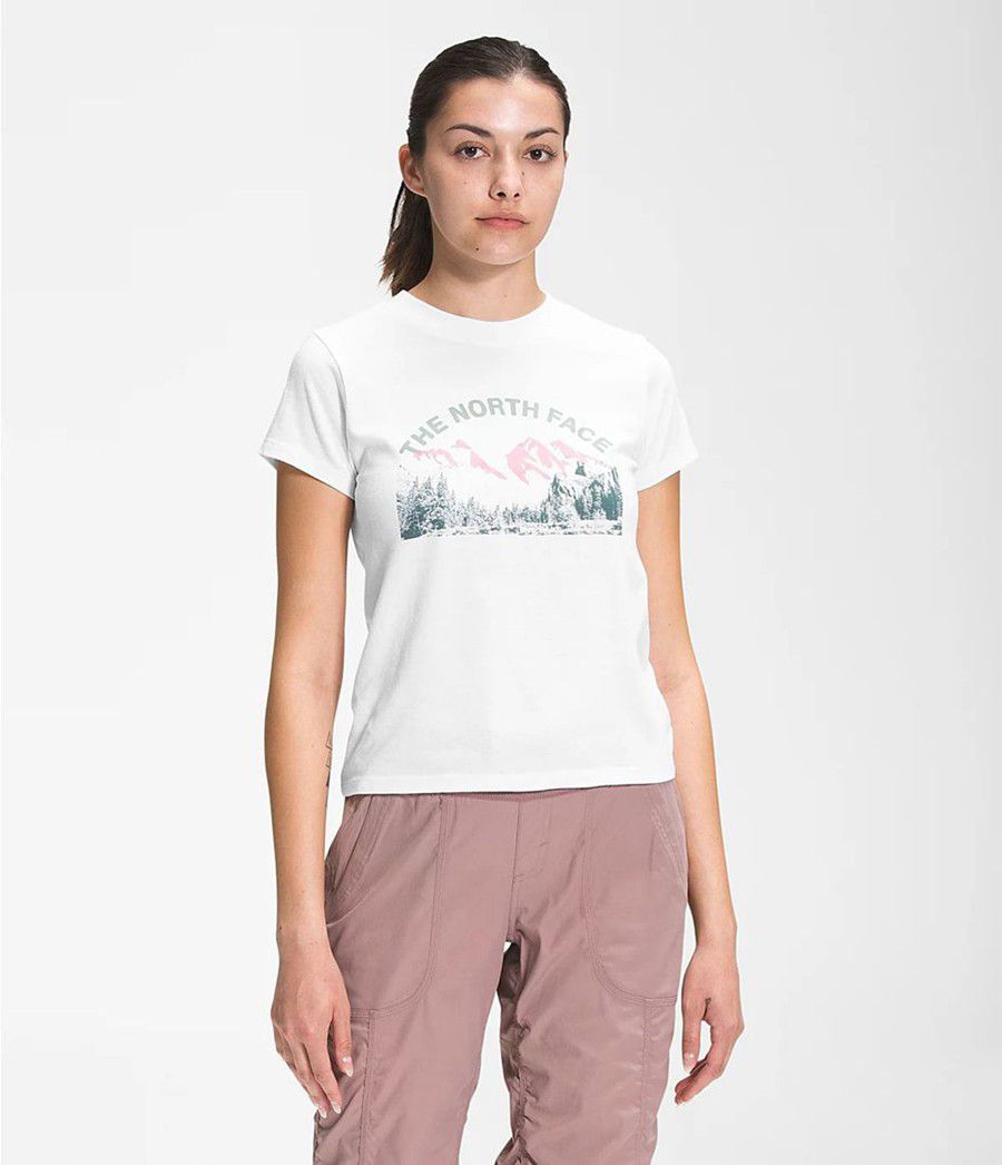 Dámské T-Shirts The North Face Short Sleeve Outdoors Together Bílé | LQJDWKB-12