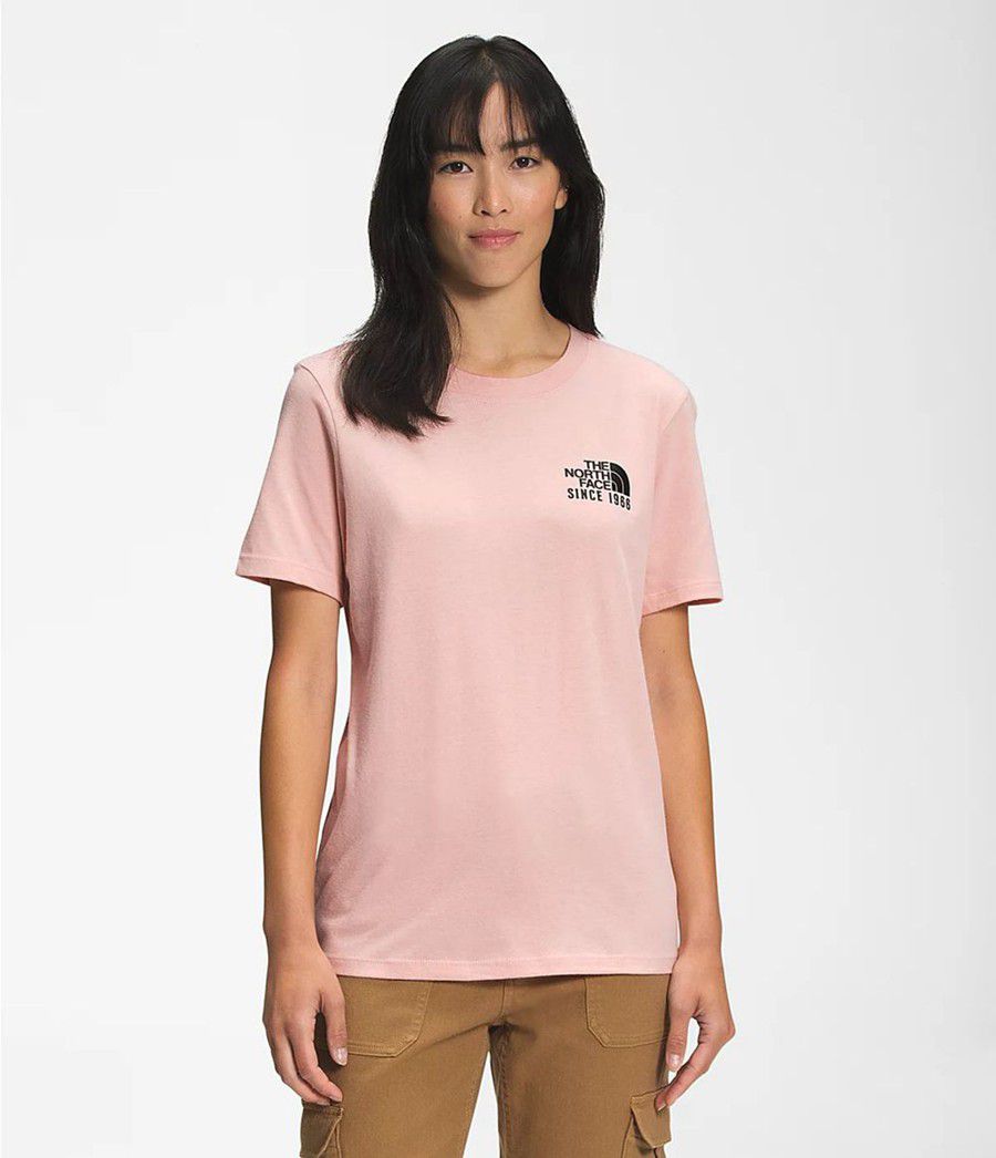 Dámské T-Shirts The North Face Short Sleeve Mountain Peace Růžové | WRGCQAV-67