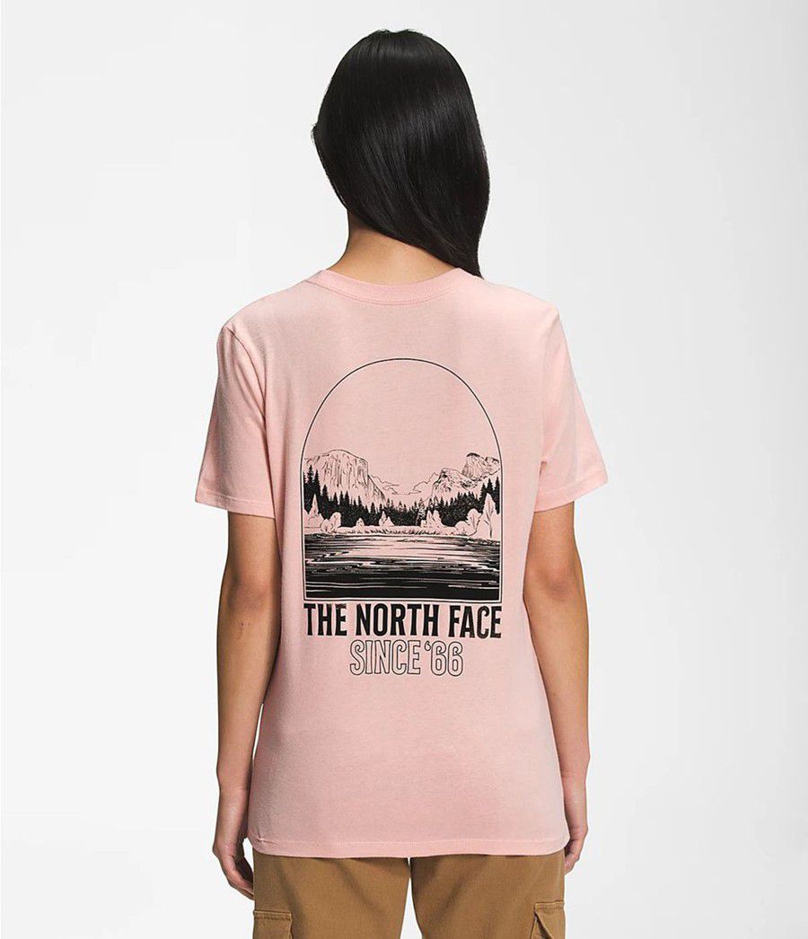 Dámské T-Shirts The North Face Short Sleeve Mountain Peace Růžové | WRGCQAV-67
