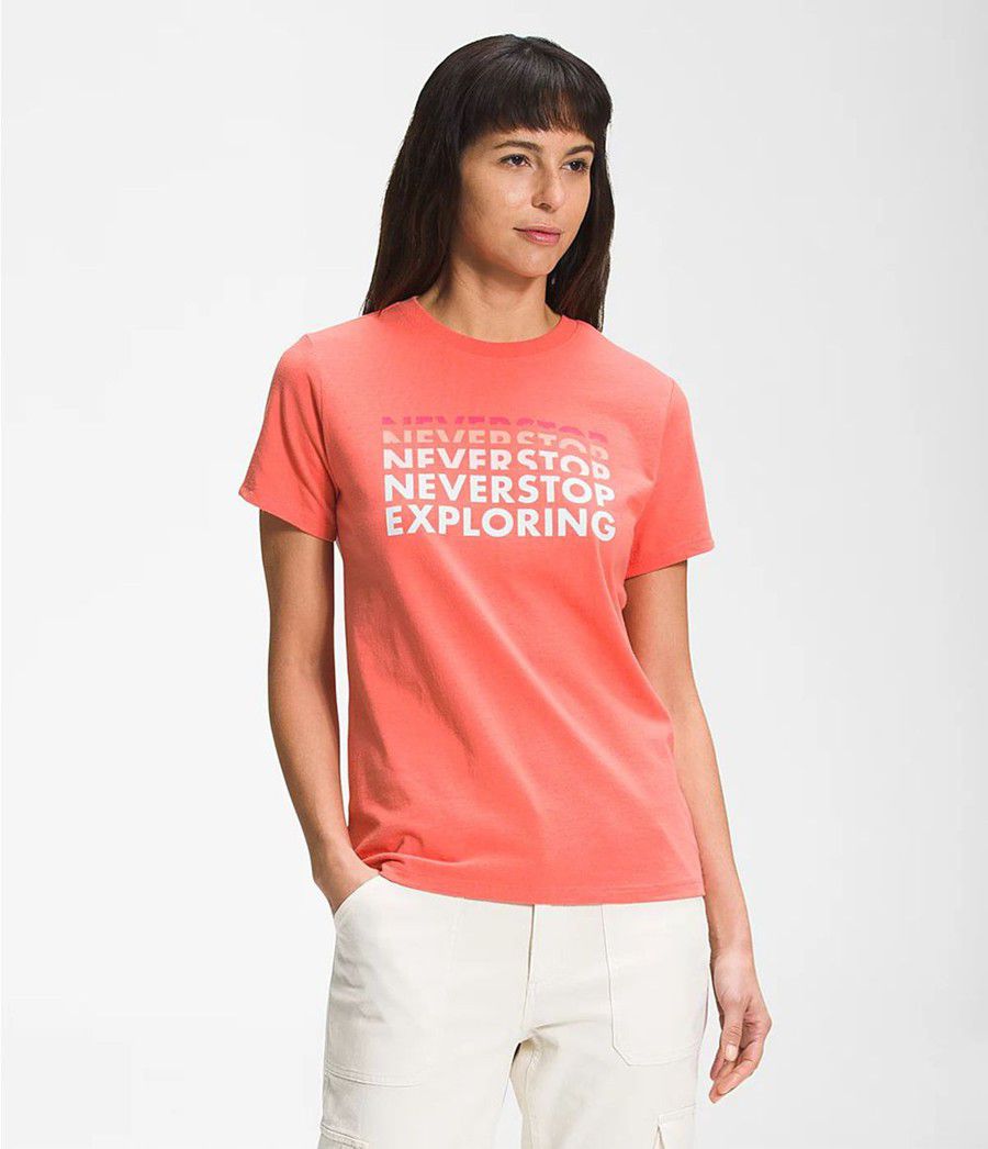 Dámské T-Shirts The North Face Short Sleeve Logo Play Oranžové | AJQPYMH-57