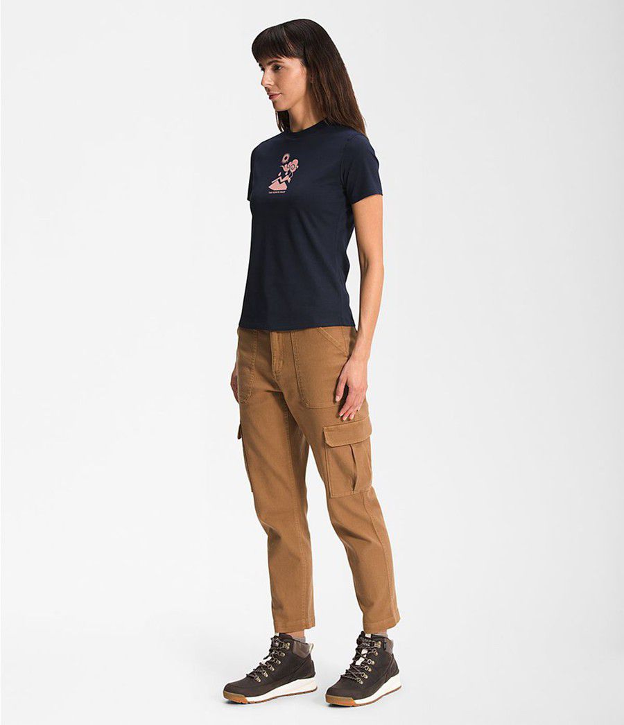 Dámské T-Shirts The North Face Short Sleeve Himalayan Bottle Source Tmavě Blankyt | ROSNFJI-18