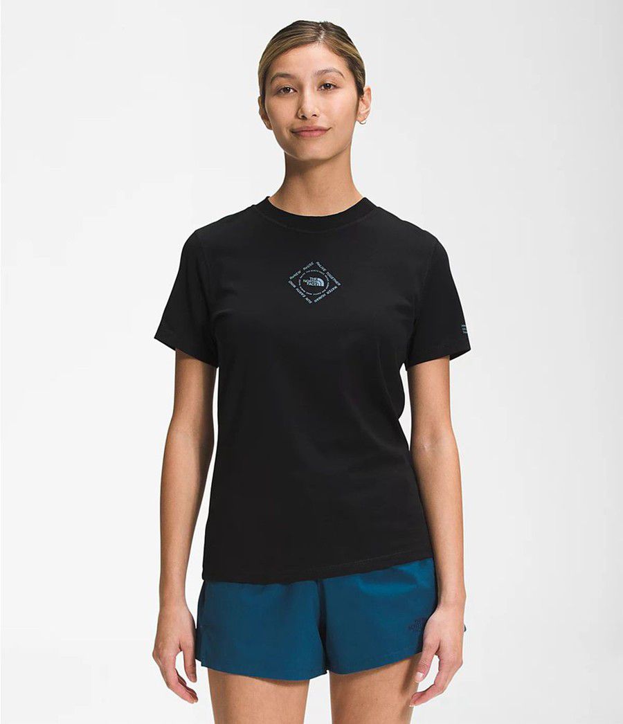 Dámské T-Shirts The North Face Short Sleeve Himalayan Bottle Source Černé | JQBDTWZ-48