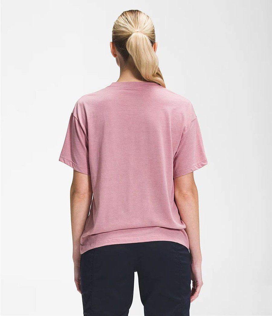 Dámské T-Shirts The North Face Short Sleeve Half Dome Tri-Blend Růžové | QDMBPHG-73