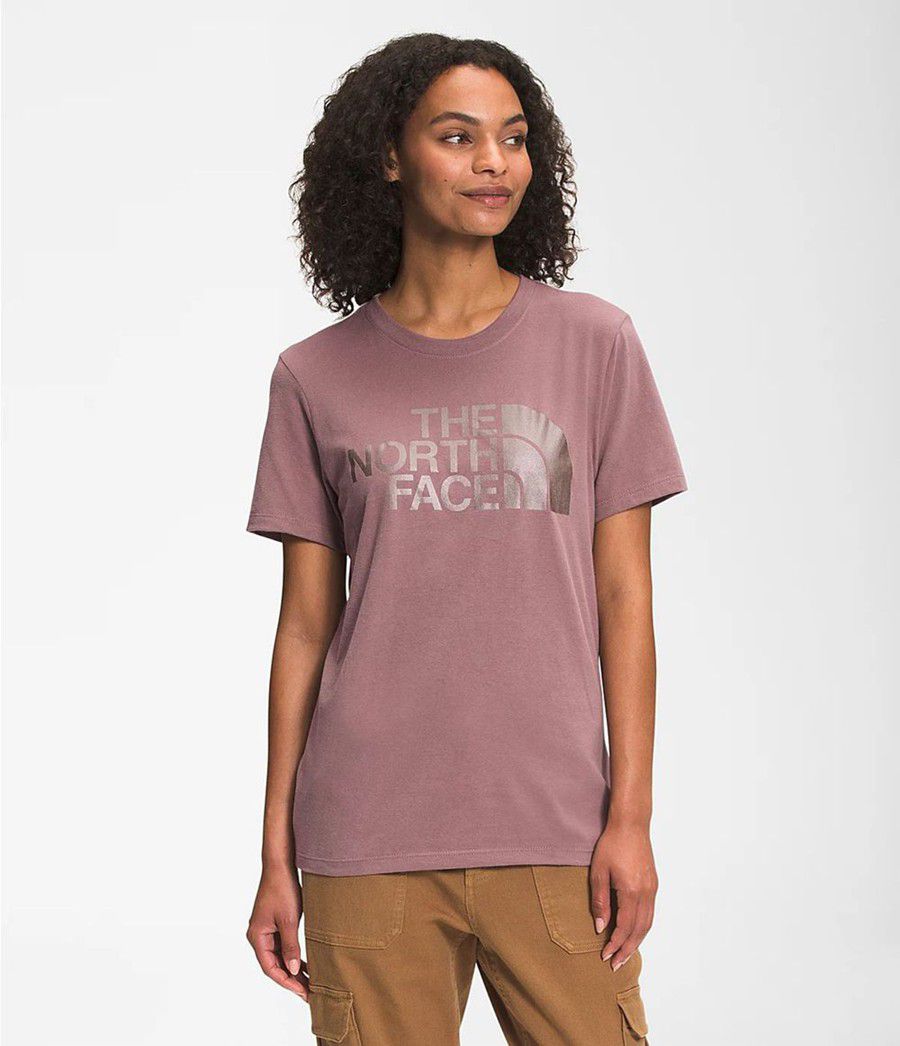 Dámské T-Shirts The North Face Short Sleeve Half Dome Cotton Světle Fialové | BMRKNIO-17