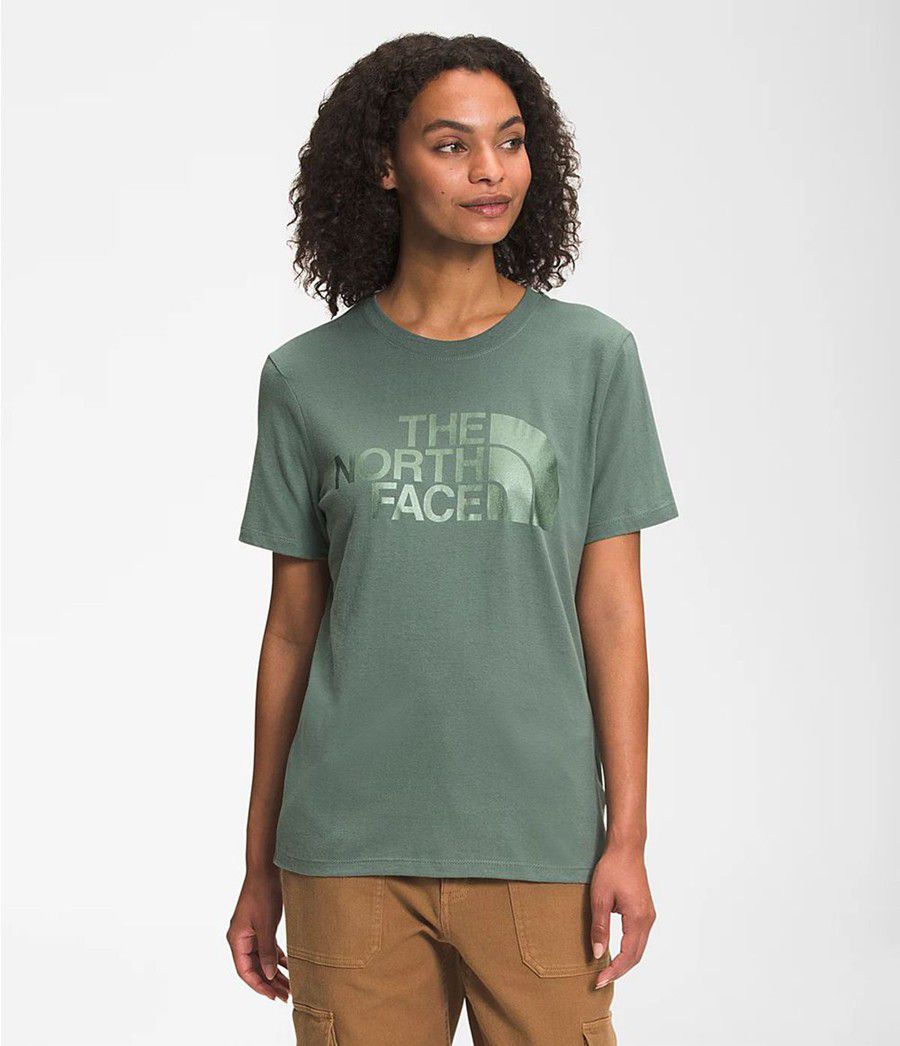 Dámské T-Shirts The North Face Short Sleeve Half Dome Cotton Zelene | BAKQLCE-93