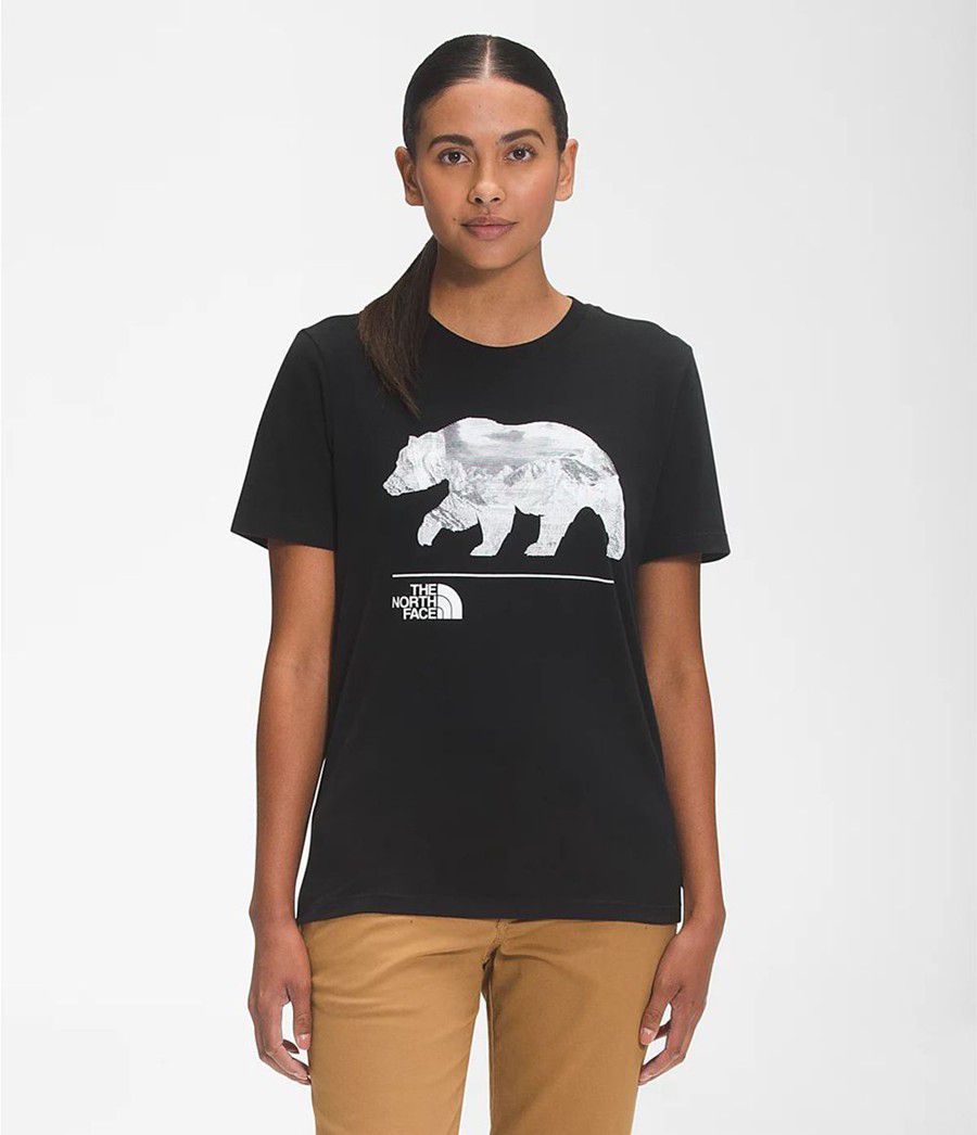 Dámské T-Shirts The North Face Short Sleeve Bearscape 2.0 Černé | TWXBKZS-54