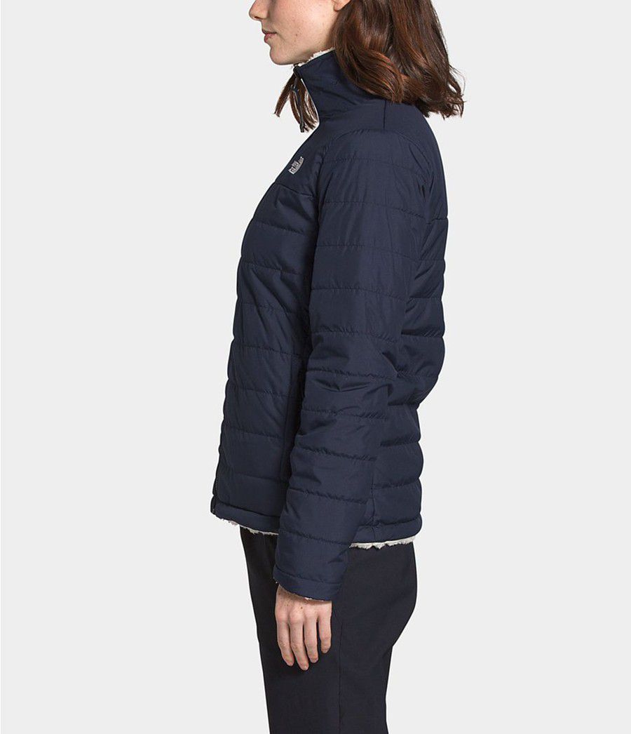 Dámské Zateplené Bundy The North Face Mossbud Reversible Tmavě Blankyt | EZODMNI-41
