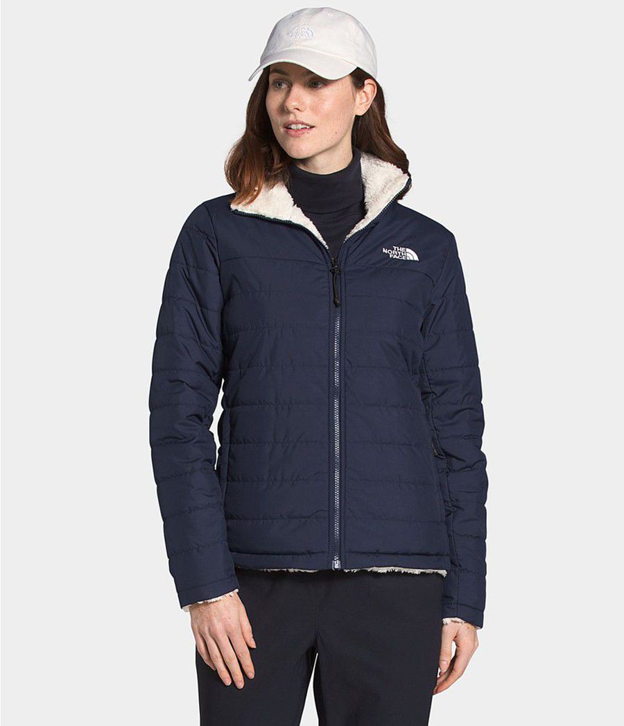Dámské Zateplené Bundy The North Face Mossbud Reversible Tmavě Blankyt | EZODMNI-41