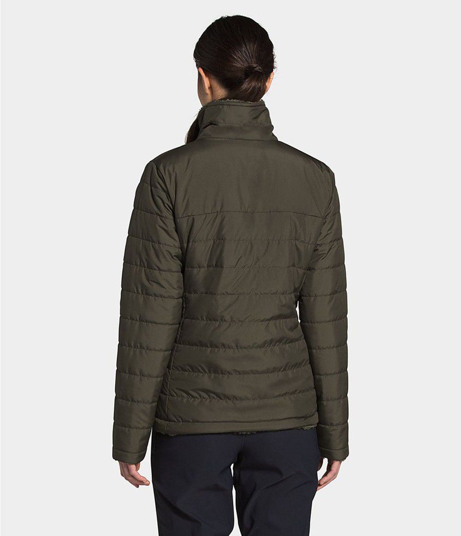 Dámské Zateplené Bundy The North Face Mossbud Reversible Olivy Zelené | YCHVDSP-93