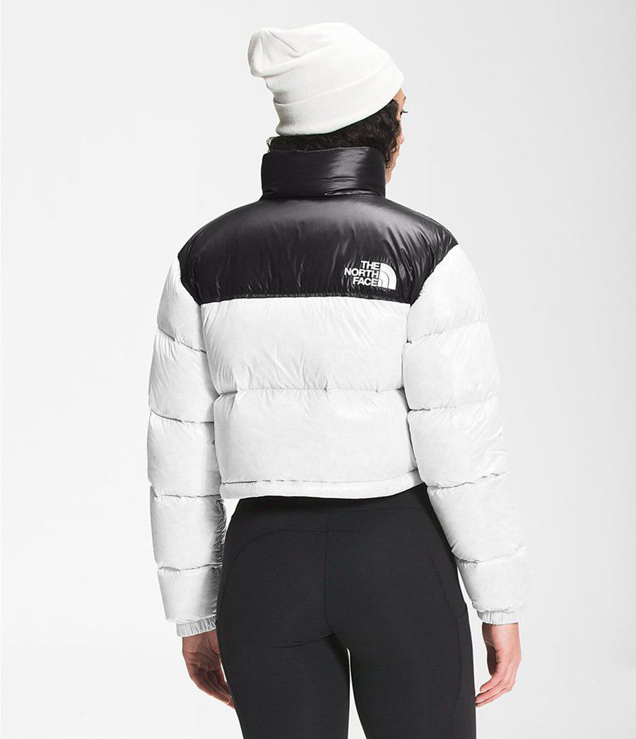 Dámské Zateplené Bundy The North Face Nuptse Short Bílé | PAOISMR-37