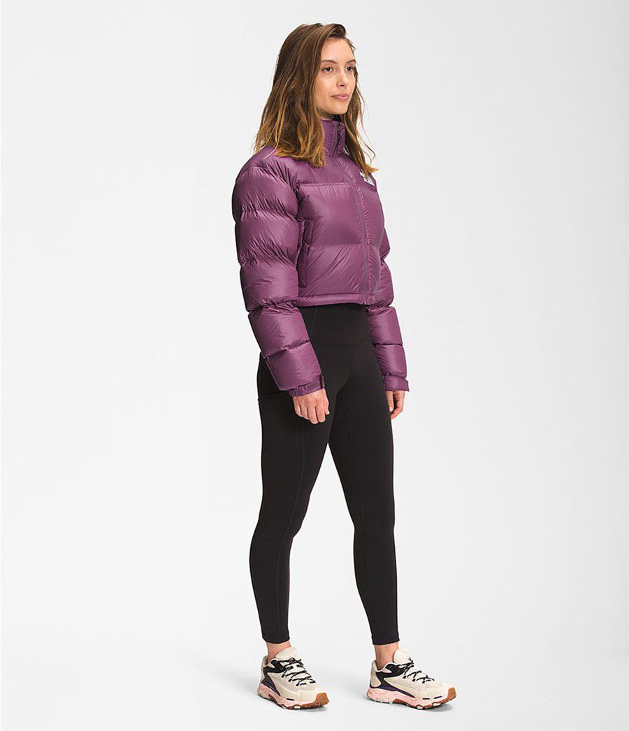Dámské Zateplené Bundy The North Face Nuptse Short Fialové | CAUDFHE-20