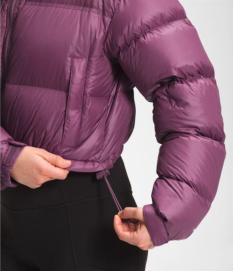 Dámské Zateplené Bundy The North Face Nuptse Short Fialové | CAUDFHE-20
