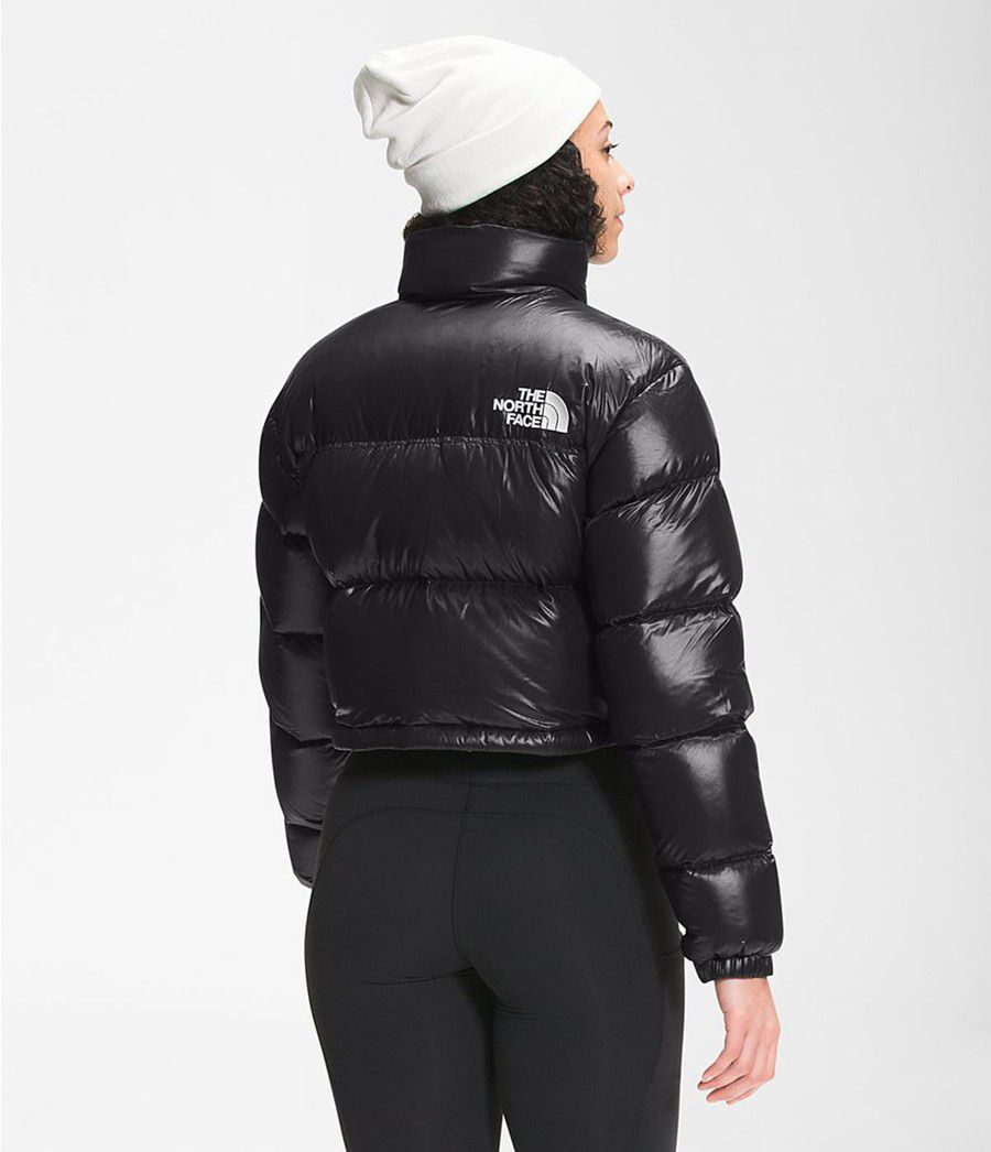 Dámské Zateplené Bundy The North Face Nuptse Short Černé | QXZYOIG-14