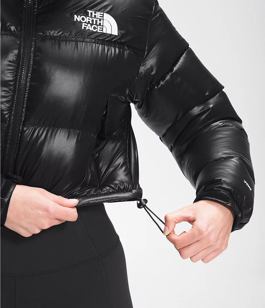 Dámské Zateplené Bundy The North Face Nuptse Short Černé | QXZYOIG-14