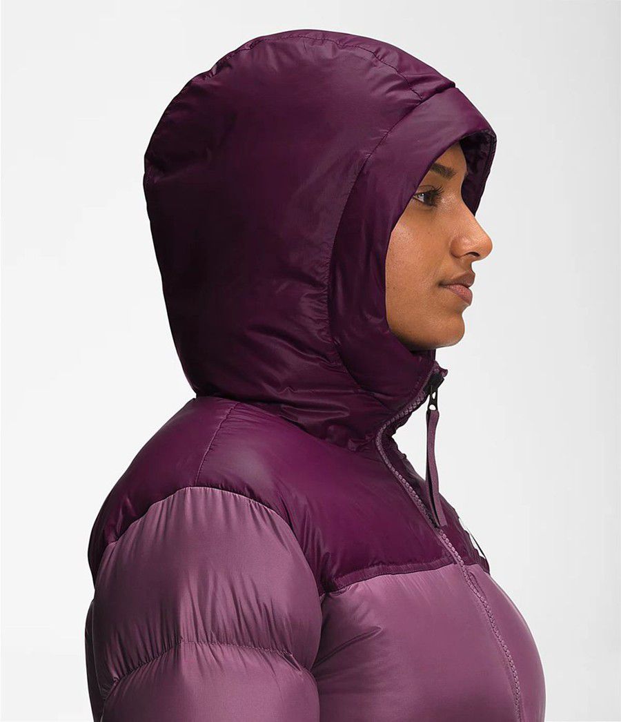 Dámské Zateplené Bundy The North Face Nuptse Belted Mid Fialové | GDUMOER-56