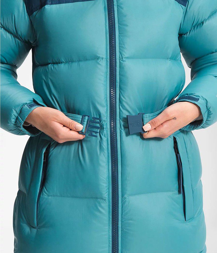 Dámské Zateplené Bundy The North Face Nuptse Belted Mid Blankyt | SCVYQIJ-93