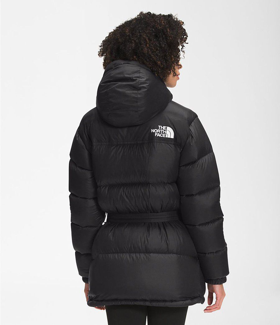 Dámské Zateplené Bundy The North Face Nuptse Belted Mid Černé | LMZXGVA-27