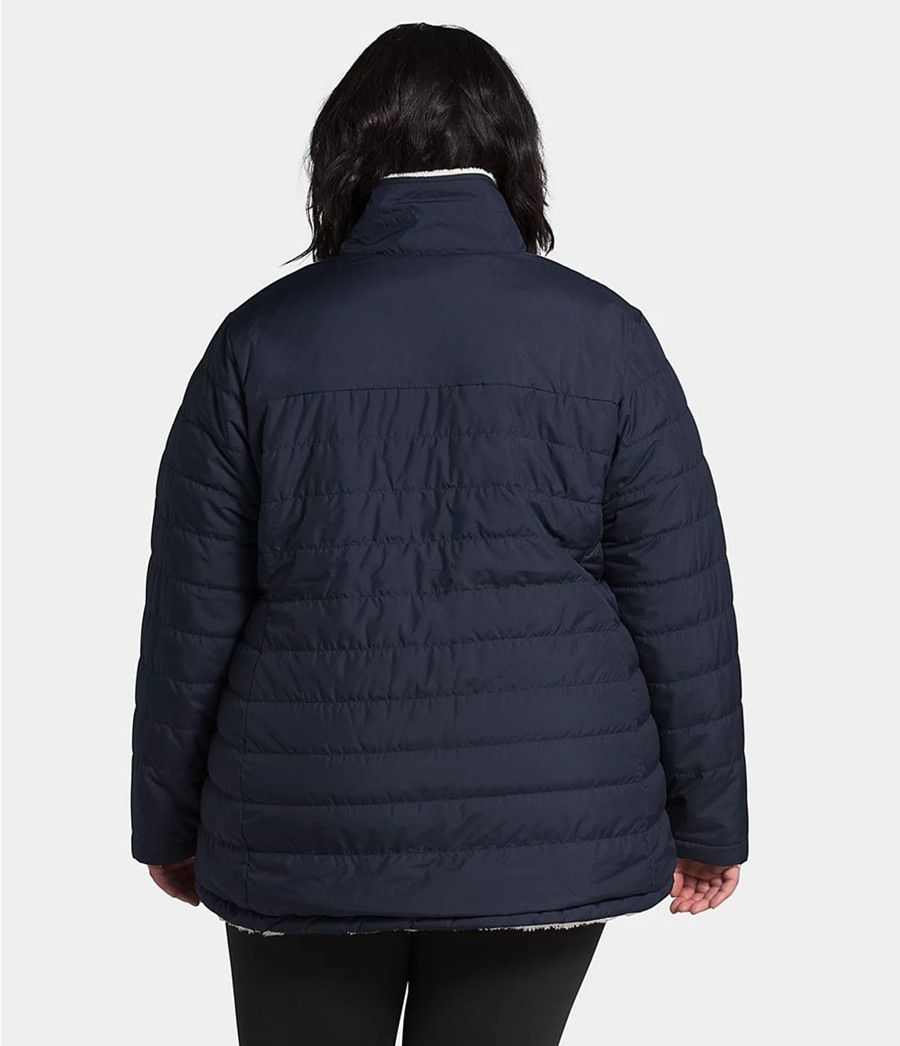 Dámské Zateplené Bundy The North Face Plus Mossbud Reversible Tmavě Blankyt | UJGANZQ-76