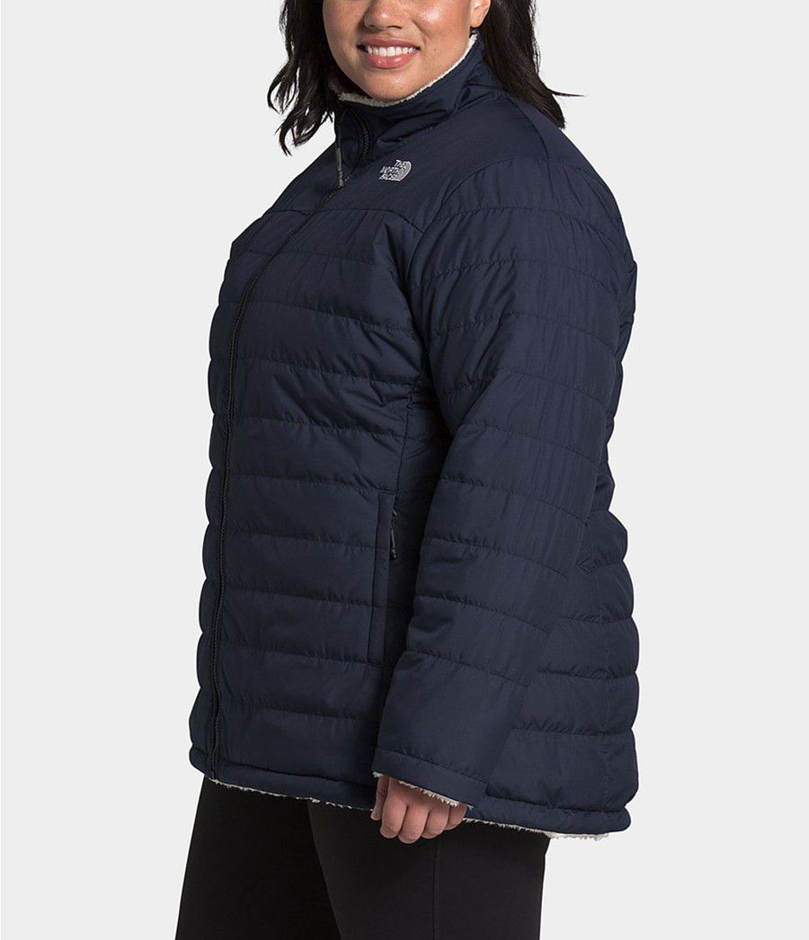 Dámské Zateplené Bundy The North Face Plus Mossbud Reversible Tmavě Blankyt | UJGANZQ-76