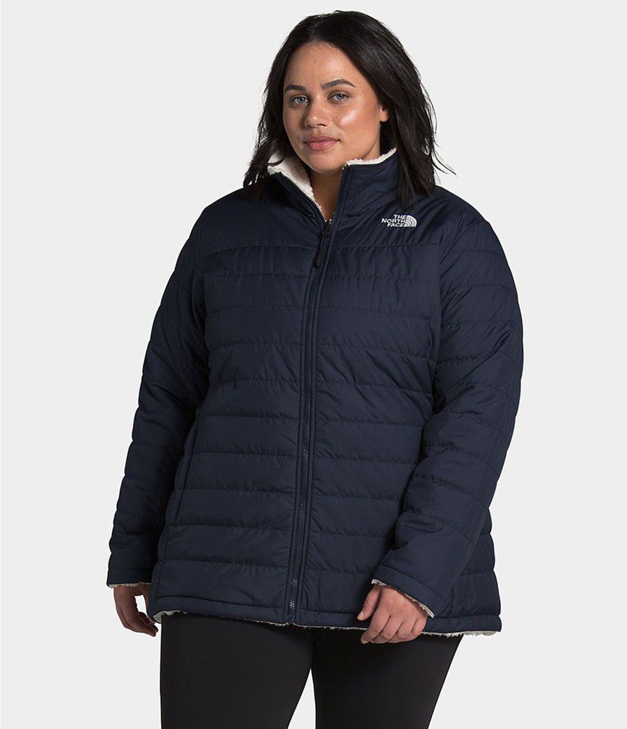Dámské Zateplené Bundy The North Face Plus Mossbud Reversible Tmavě Blankyt | UJGANZQ-76