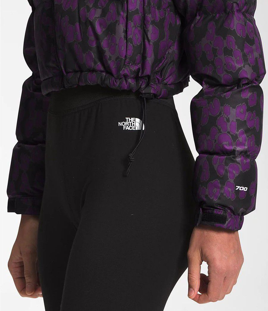 Dámské Zateplené Bundy The North Face Printed Nuptse Short Fialové | AWNILJC-74