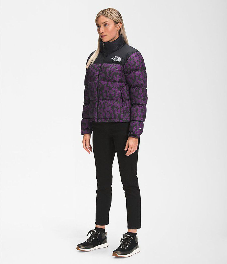 Dámské Zateplené Bundy The North Face Printed 1996 Retro Nuptse Fialové | YNQUTXI-61