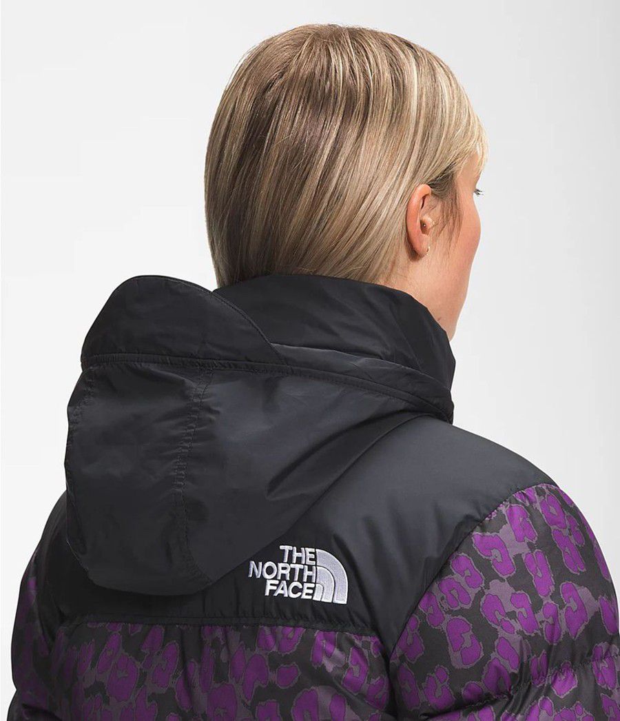 Dámské Zateplené Bundy The North Face Printed 1996 Retro Nuptse Fialové | YNQUTXI-61