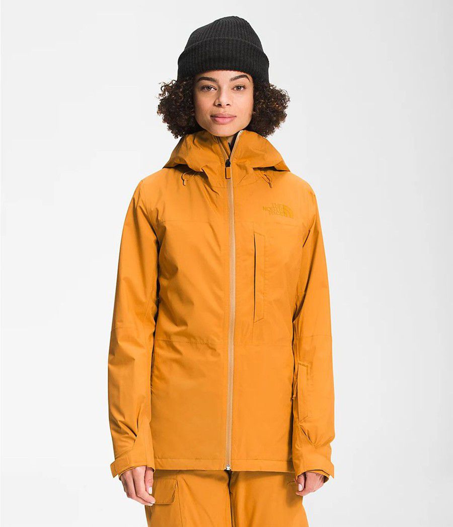 Dámské Zateplené Bundy The North Face Thermoball Eco Snow Triclimate® Žluté | YHQECWN-26