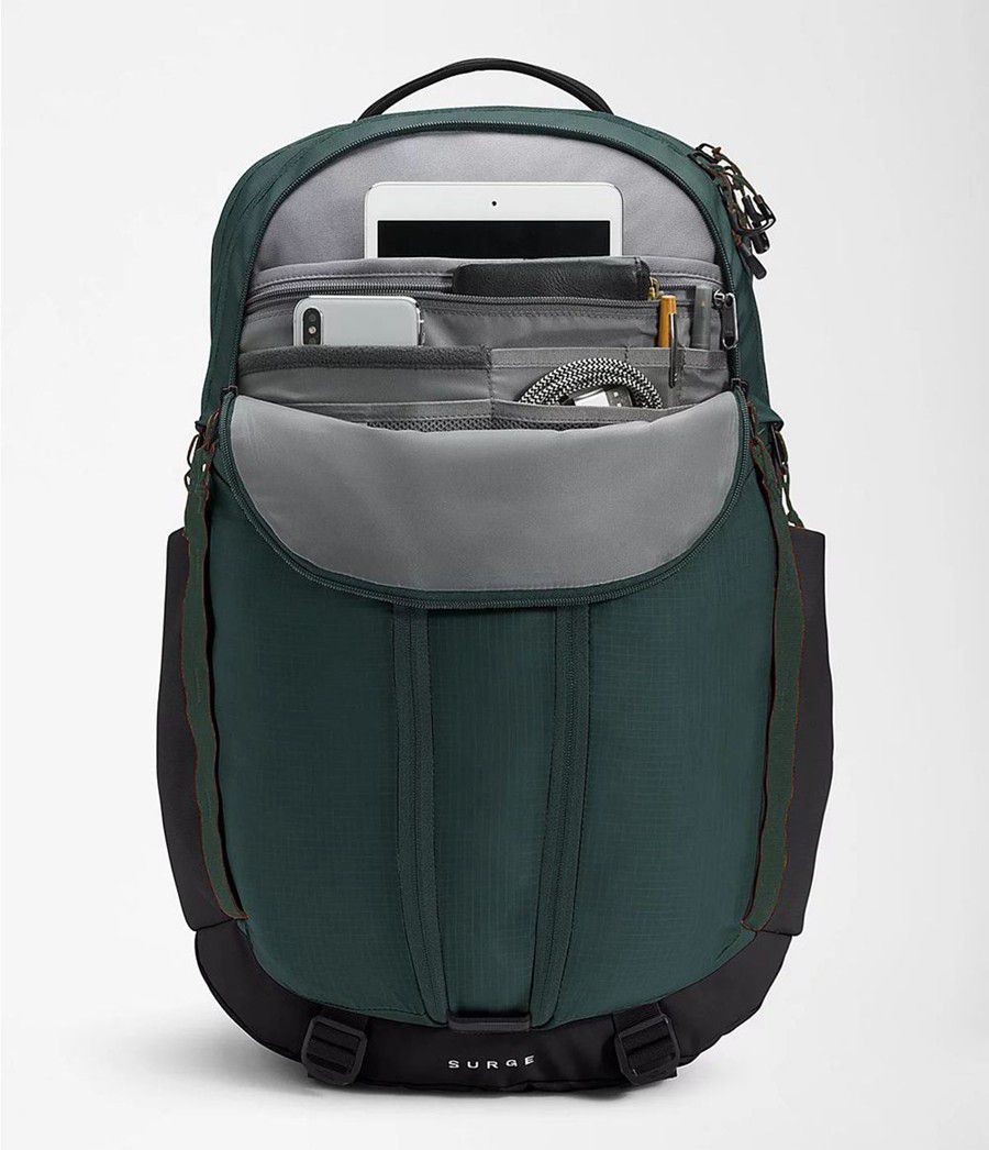 Dětské Batoh The North Face Surge Tmavě Zelene | KMHYQRT-79