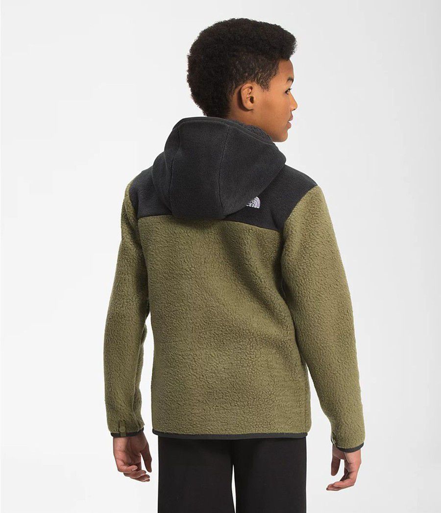 Dětské Bundy The North Face Forrest Full Zip Hooded Fleece Olivy Zelené | RULGSIY-67